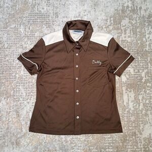 Vintage 90s Next Era Bobby Brown Retro Embroidered Bowling Button-Up Shirt